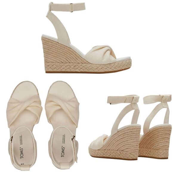 🔸️NIB Toms Natural Marisela Espadrille Wedge Sandals Size 8 - Picture 3 of 11